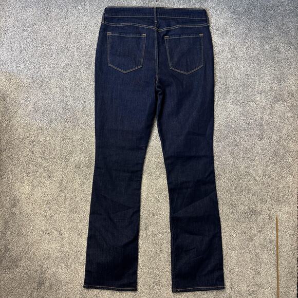 Old Navy Jeans Womens 12 Tall Blue Mid-Rise Wow Boot-Cut Stretch Denim Dark Wash - Picture 13 of 15
